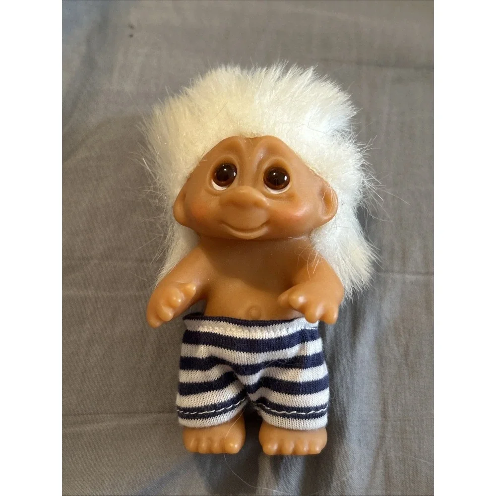 Vintage 1980s Dam Norfin Toddler Troll Doll Standing Up Baby 3